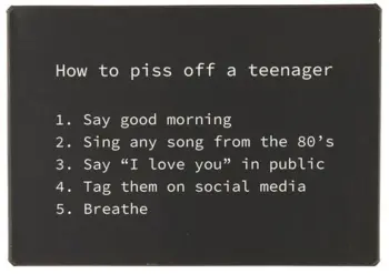 Metalskilt How to piss off a Teenager