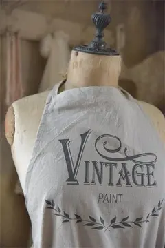 Forklæde - Vintage Paint Logo - Hørfarve