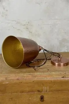 Hængelampe - Kobber antik 39 x 22 cm