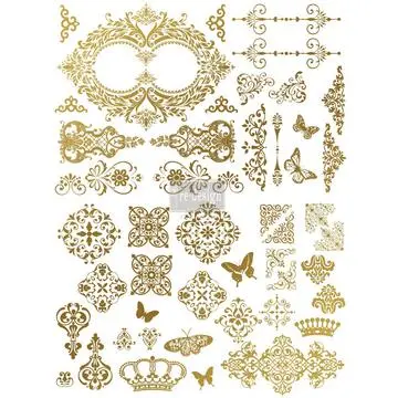 Redesign Gold Transfer Gilded Baroque Scrollwork