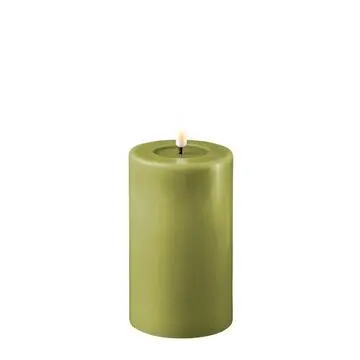 Oliven Grøn Bloklys 7,5 * 12,5 cm Deluxe Homeart