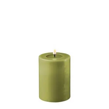 Oliven Grøn Bloklys 7,5 * 10 cm Deluxe Homeart