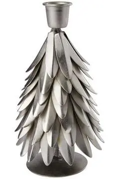 Juletræ t/lys, antik sølv, 17 cm jule